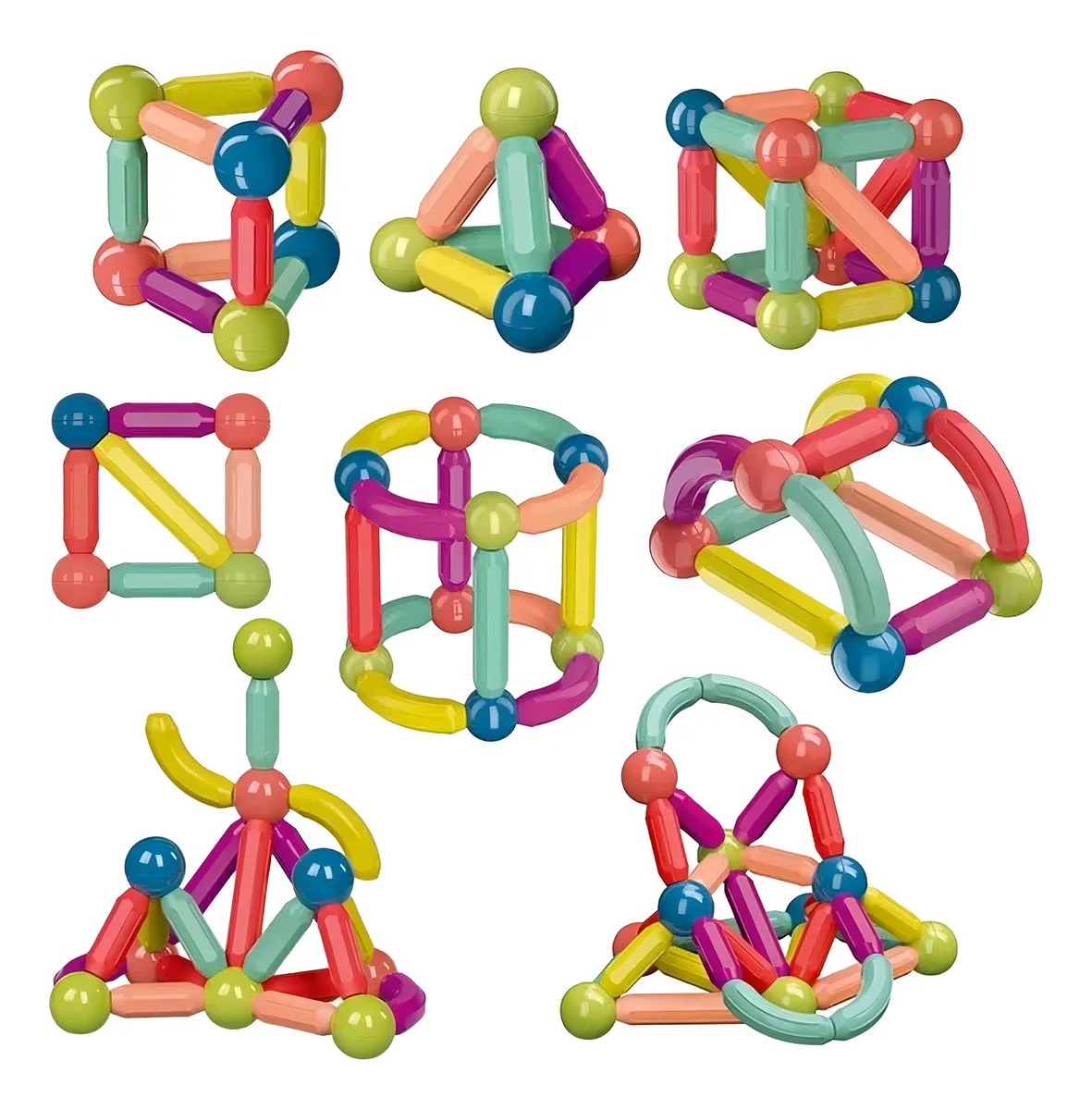 Bloques Magneticos Juguete para Armar Magnetic Stick 100 Pzs