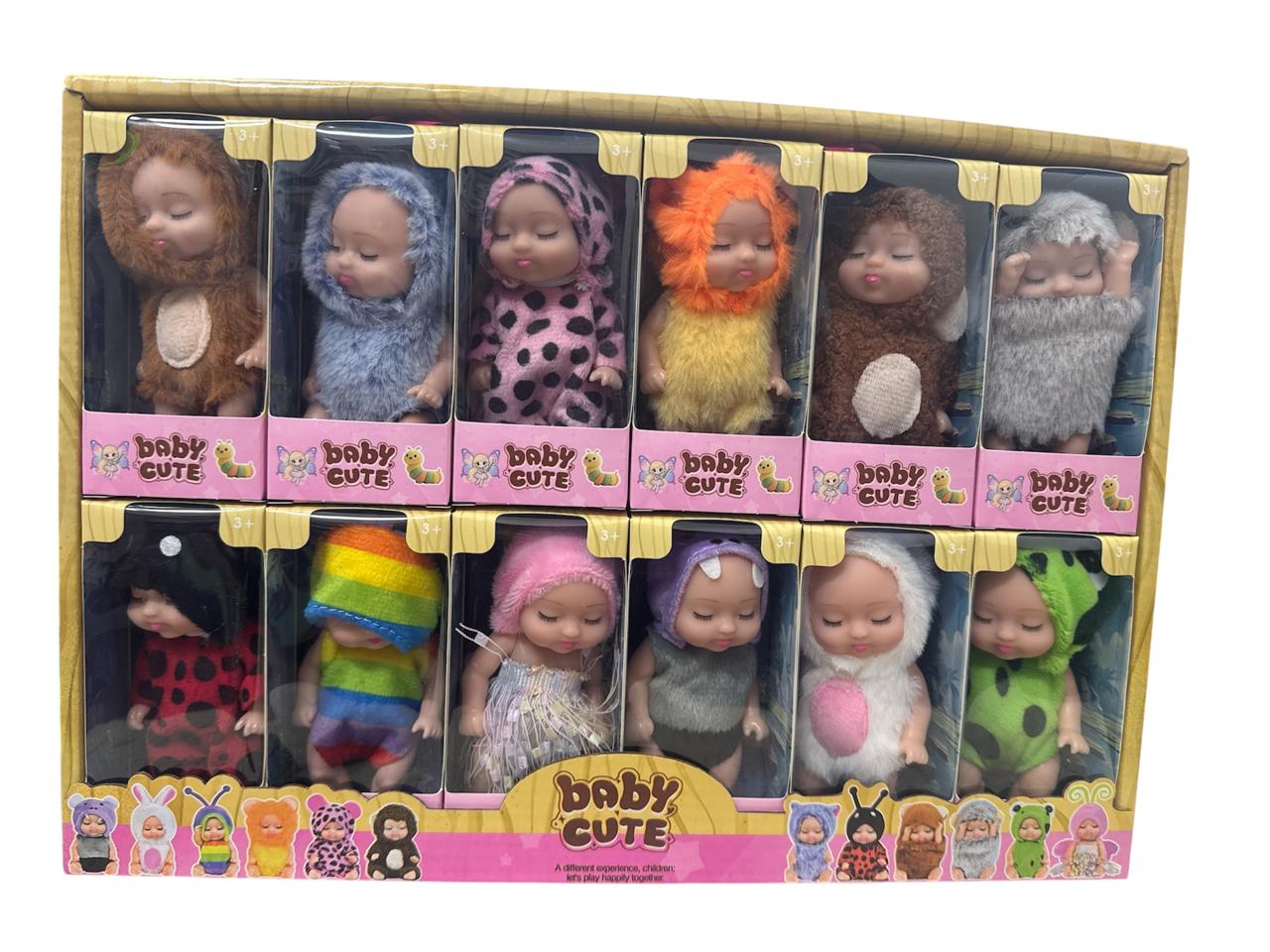 Colección De 12 Muñecas De Bebé Mini De Goma