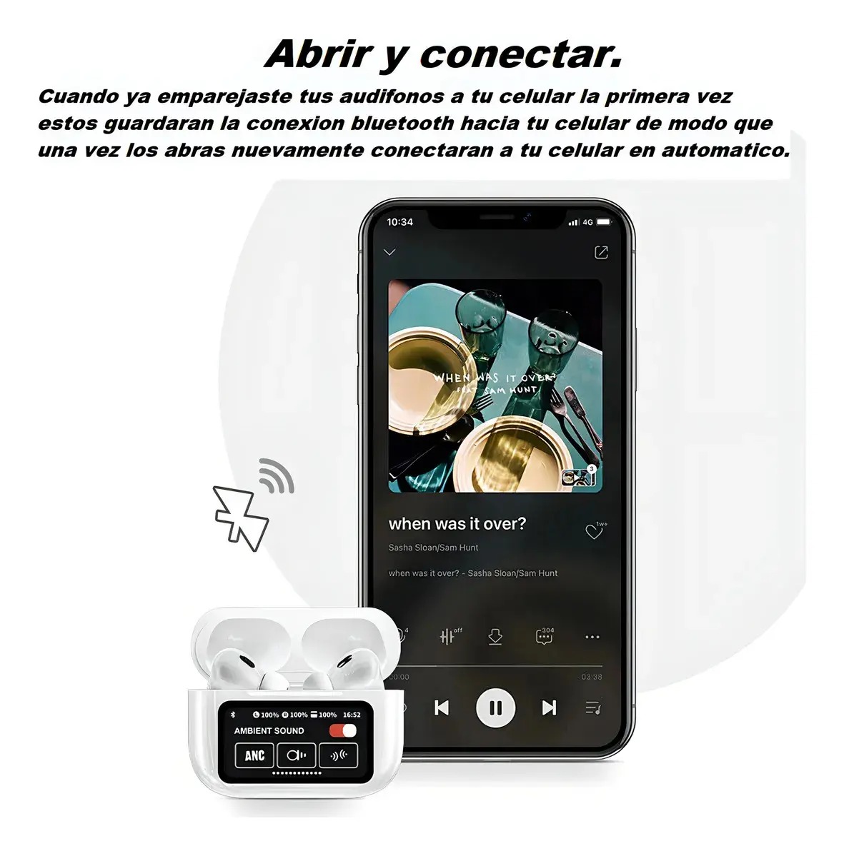 Auriculares Inalámbricos Bluetooth Jk610 Con Pantalla Táctil - Imagen 3