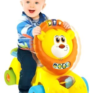 Andador Infantil WinFun Leoncito 3 En 1 Con Sonido Amarillo