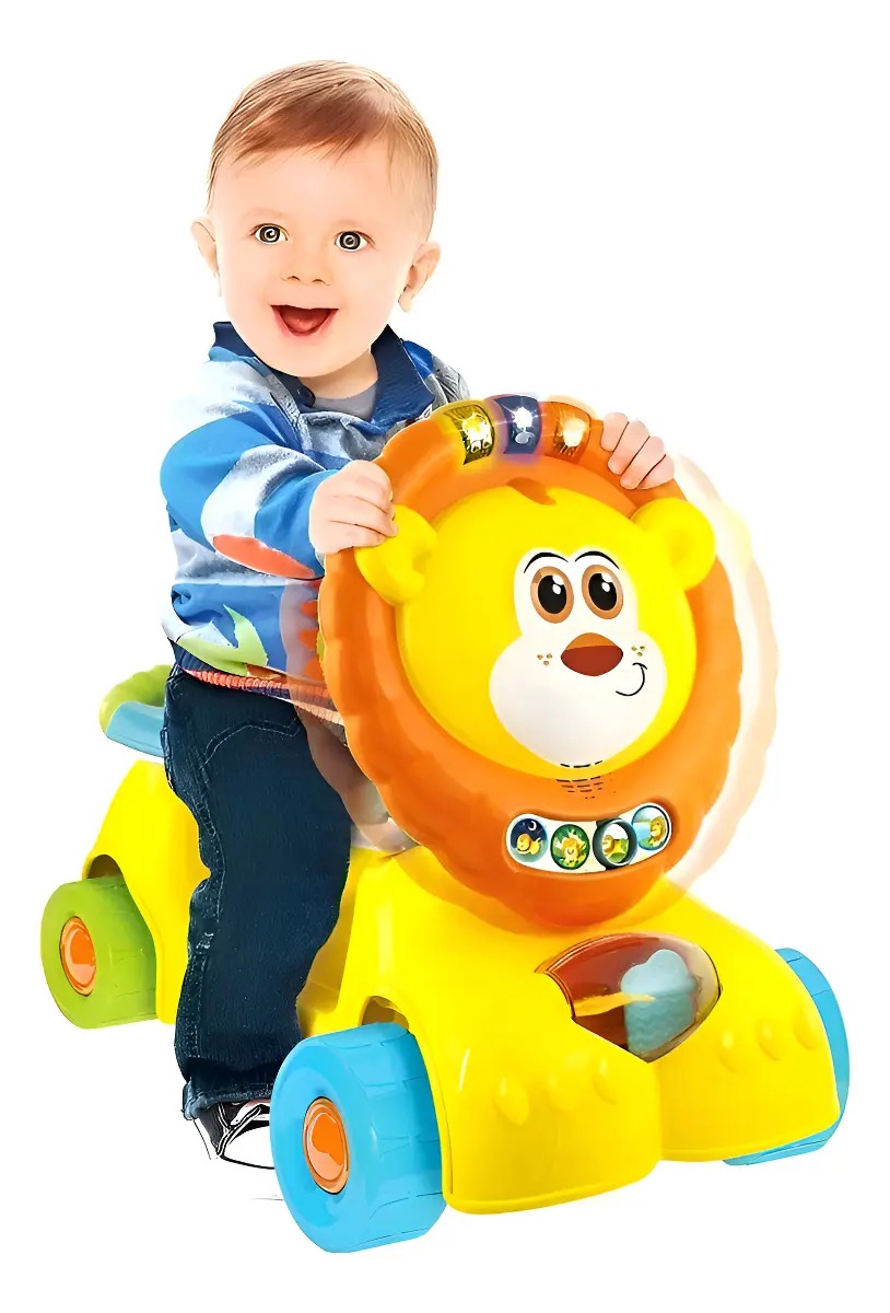 Andador Infantil WinFun Leoncito 3 En 1 Con Sonido Amarillo