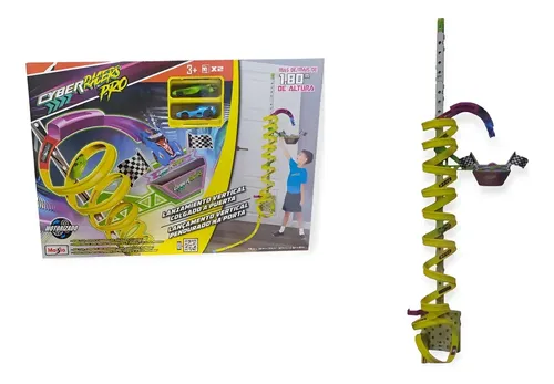 Maisto Pista Vertical Cyber Racers Pro 2 Autos 180 Cm Alto Amarillo