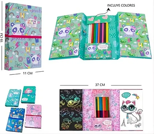 Set De Arte Kit Infantil Cuaderno Fibras Pintar Dibujo - Imagen 6
