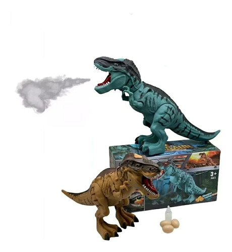Dinosaurio A Pila Tira Humo Camina Luz Y Sonido Pone Huevo - Imagen 2