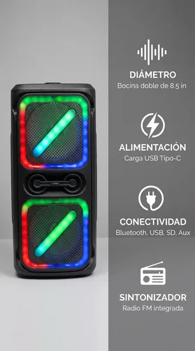 Parlante Doble 8,5 Pulgadas Bluetooth 24w Aitech C/micrófono Negro - Imagen 10