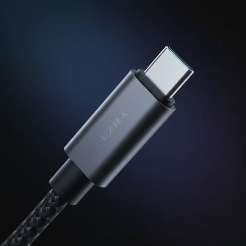 Cable Usb Indicador Led Carga Mallado Ezra Tipo C A Lightning Negro - Imagen 4