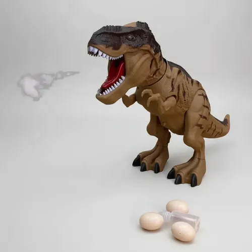 Dinosaurio A Pila Tira Humo Camina Luz Y Sonido Pone Huevo - Imagen 4