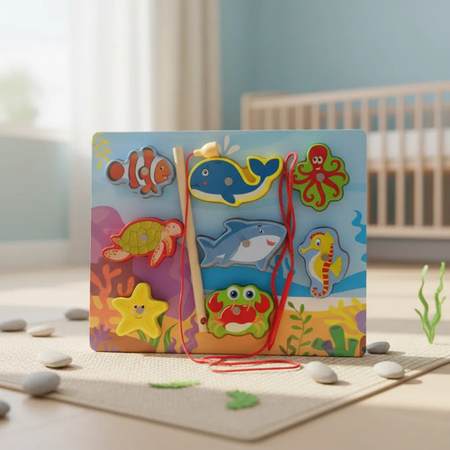 Juego De Encastre Madera Imántada Niños 8 Piezas 18 X 22cm - Imagen 2