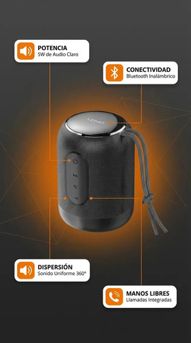 Bocina Bluetooth Portátil Ldnio Bts12 Recargable Negro 5w Manos Libres - Imagen 2