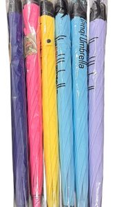 Paraguas Largo Colores Lluvia Vinílico Anti Viento Liso X6 Variados