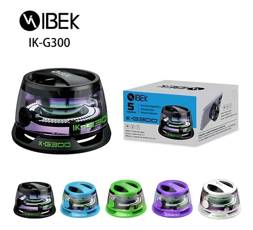 Parlante Bluetooth Magnético Ibek G300 Luces Rgb Negro - Imagen 2