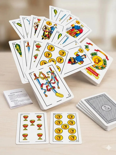 Cartas Españolas Truco 50 Naipes Cartón Plastificado Blanco Español - Imagen 7