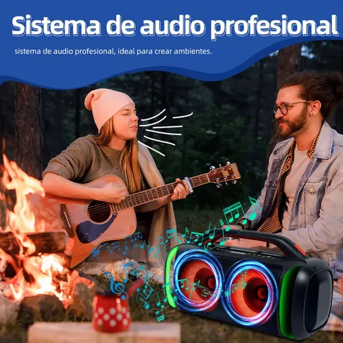 Bafle Bocina Bluetooth Bafles Amplificados Subwoofer Karaoke Microfono Inalambrico Para Bocina Radio Fm Luz Negra Color Negro Airamp Mc-wgy-5501 - Imagen 8