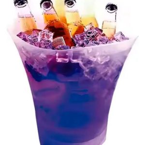 Frapera Hielera Con Parlante Bt Musica Luces Rgb Led Regalo Transparente