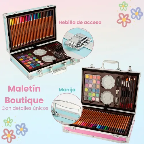 Mega Set De Arte Valija Metalico. 145 Piezas Chicos Nuevos - Imagen 25