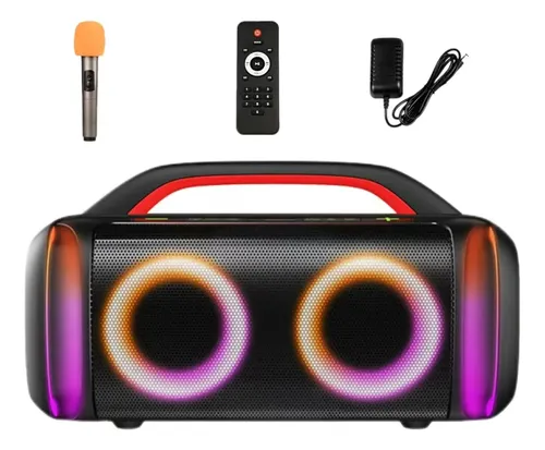 Bafle Bocina Bluetooth Bafles Amplificados Subwoofer Karaoke Microfono Inalambrico Para Bocina Radio Fm Luz Negra Color Negro Airamp Mc-wgy-5501