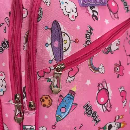 Mochila Escolar Infantil Estampada 18 Espalda Mirai Moon Rosa - Imagen 5