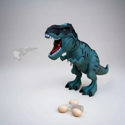 Dinosaurio A Pila Tira Humo Camina Luz Y Sonido Pone Huevo - Imagen 14