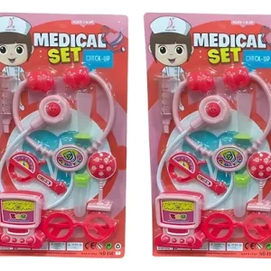 Set Doble De Doctores Juego De Medico Accesorios Juguete X2 Rosa