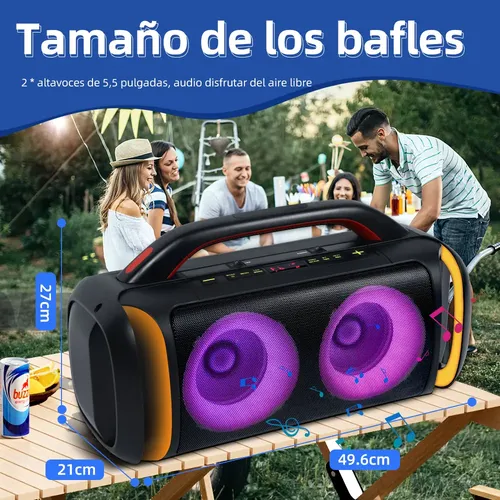 Bafle Bocina Bluetooth Bafles Amplificados Subwoofer Karaoke Microfono Inalambrico Para Bocina Radio Fm Luz Negra Color Negro Airamp Mc-wgy-5501 - Imagen 5