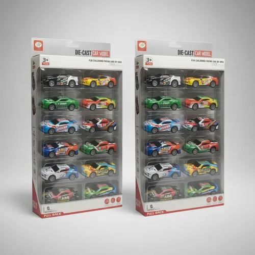 Set Doble 12+12 Autitos A Friccion Juguete Niños Colores Car Model - Metal Body Die-cast Variados
