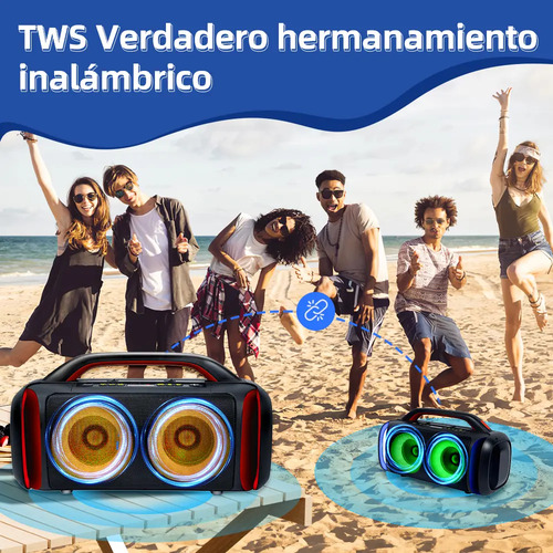 Bafle Bocina Bluetooth Bafles Amplificados Subwoofer Karaoke Microfono Inalambrico Para Bocina Radio Fm Luz Negra Color Negro Airamp Mc-wgy-5501 - Imagen 7