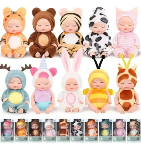 Colección De 12 Muñecas De Bebé Minis De Goma - Imagen 8