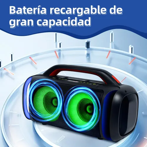 Bafle Bocina Bluetooth Bafles Amplificados Subwoofer Karaoke Microfono Inalambrico Para Bocina Radio Fm Luz Negra Color Negro Airamp Mc-wgy-5501 - Imagen 4