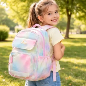 Mochila Escolar Infantil Estampada 18 Espalda Afu223 Lila