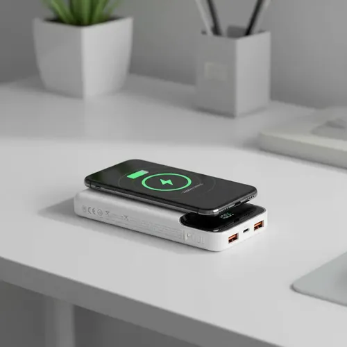 Cargador Powerbank Ldnio Tipo C Usb 10000 Mah Wireless Pq11 Blanco - Imagen 4
