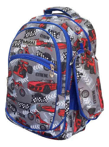 Mochila Escolar Infantil Estampada 18 Espalda Mirai Moderno Azul Oscuro C/Líneas - Imagen 7
