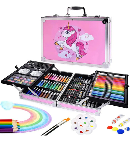 Mega Set De Arte Valija Metalico. 145 Piezas Chicos Nuevos - Imagen 21