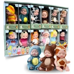 Colección De 12 Muñecas De Bebé Mini De Goma