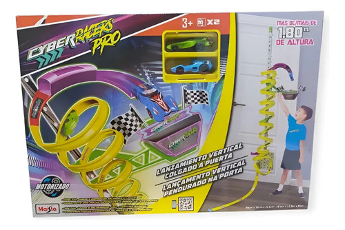 Maisto Pista Vertical Cyber Racers Pro 2 Autos 180 Cm Alto Amarillo - Imagen 2