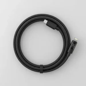 Cable Usb Indicador Led Carga Mallado Ezra Tipo C A Lightning Negro