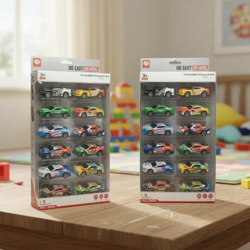 Set Doble 12+12 Autitos A Friccion Juguete Niños Colores Car Model - Metal Body Die-cast Variados - Imagen 3