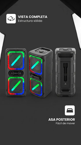 Parlante Doble 8,5 Pulgadas Bluetooth 24w Aitech C/micrófono Negro - Imagen 8
