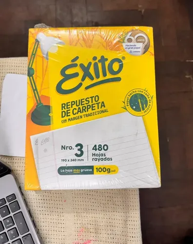 Combo Repuesto Hojas Exito N°3 480 Rayado + 288 Cuadriculado - Imagen 2