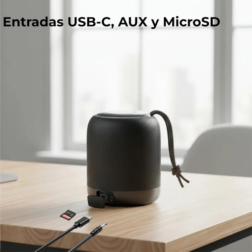 Parlante Bluetooth 5w Portatil Audio Hd Recargable Ldnio Negro - Imagen 3