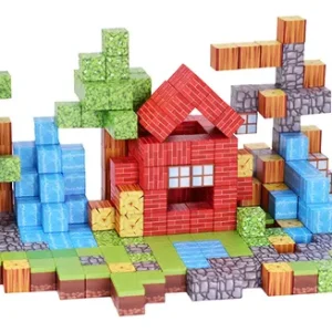 Juego Bloques Para Armar Magnéticos Minecraft 100 Piezas