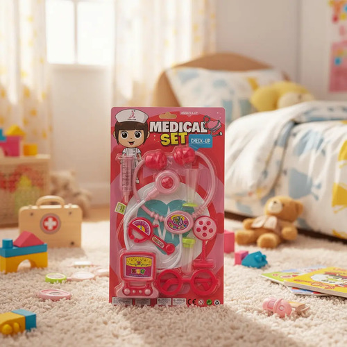 Set De Doctor Juego De Medico Varios Accesorios Juguete 10un Rosa - Imagen 2