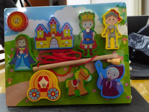 Juego De Encastre Madera Imántada Niños 8 Piezas 18 X 22cm Rosa Princesa - Imagen 2