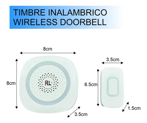 Timbre Para Puerta Largo Alcance Indicador Luz Led 60 Tonos - Imagen 4