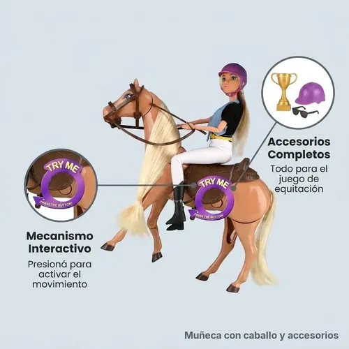 Muñeca Anlily Con Caballo - Imagen 3