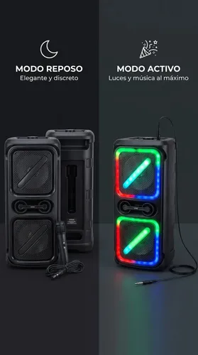 Parlante Doble 8,5 Pulgadas Bluetooth 24w Aitech C/micrófono Negro - Imagen 6