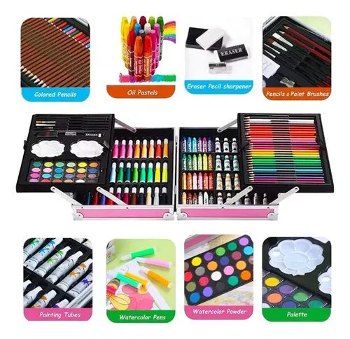 Mega Set De Arte Valija Metalico. 145 Piezas Chicos Nuevos - Imagen 40