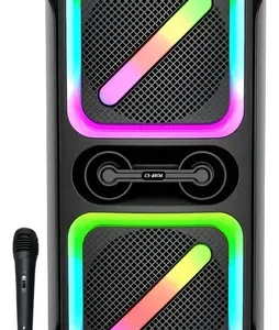 Parlante Bluetooth Aitech 8.5'' 12w X2 Rgb +micrófono Sonido Negro