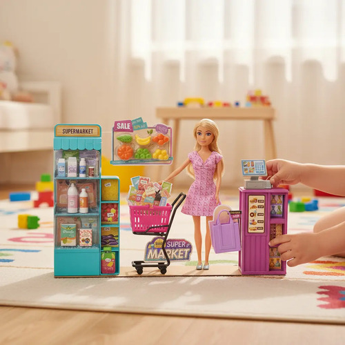 Set Supermercado Anlily Collection Con Muñeca 26cm, Carrito - Imagen 5