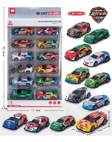 Set Doble 12+12 Autitos A Friccion Juguete Niños Colores Car Model - Metal Body Die-cast Variados - Imagen 2