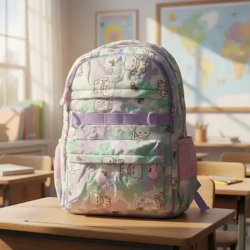 Mochila Escolar Infantil Estampada 18 Espalda Escolar Afu211 Verde Lasos - Imagen 2